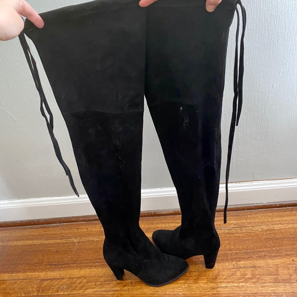 Over the knee high heel boots